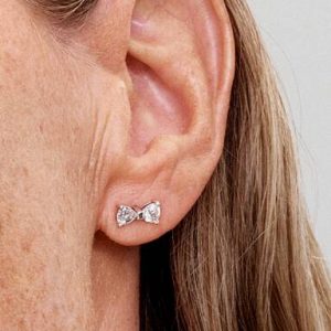 Sparkling Small Bow Stud Earrings