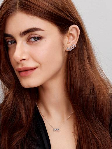 Sparkling Small Bow Stud Earrings - Image 4