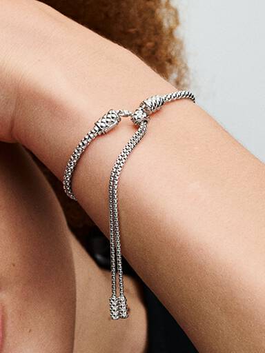 Pandora Moments Studded Chain Slider Bracelet