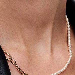 Pandora ME Slim Treated Freshwater Cultured Pearl Necklace