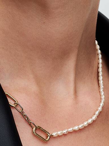 Pandora ME Slim Treated Freshwater Cultured Pearl Necklace