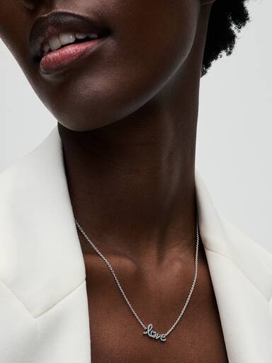 Sparkling Handwritten Love Collier Necklace - Image 2