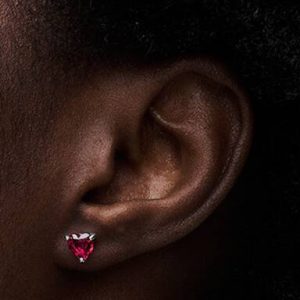 Red Heart Stud Earrings