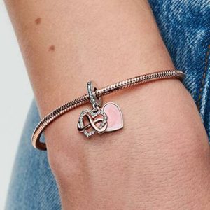 Sparkling Infinity Heart Dangle Charm
