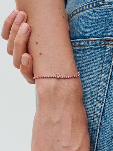 Sparkling Heart Tennis Bracelet - Image 3