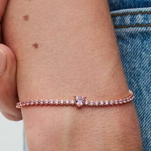Sparkling Heart Tennis Bracelet