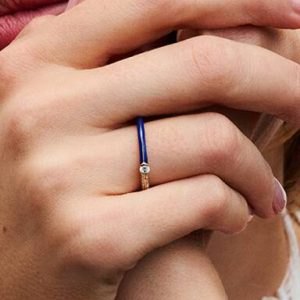 Pandora ME Pavé & Blue Dual Ring