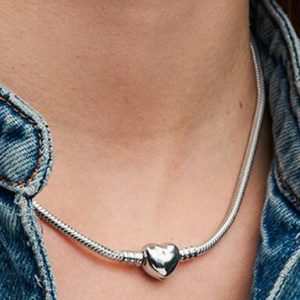 Pandora Moments Heart Clasp Snake Chain Necklace