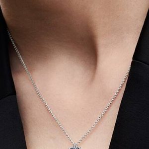 Sparkling Heart Halo Pendant Necklace