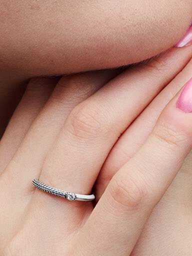 Pandora ME Pavé & White Dual Ring