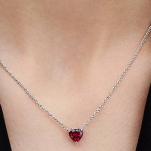 Sparkling Heart Halo Pendant Collier Necklace