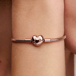 Pandora Moments Heart Clasp Snake Chain Bracelet
