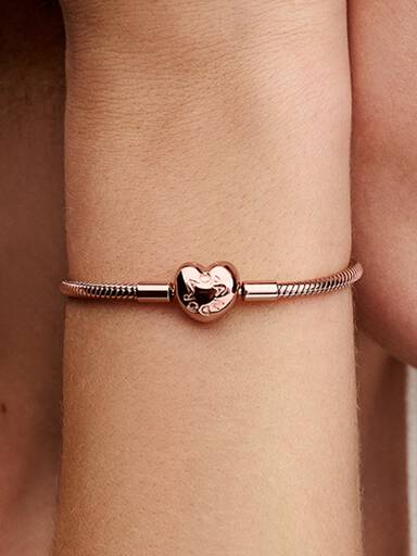 Pandora Moments Heart Clasp Snake Chain Bracelet