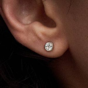 Pandora Era Bezel Sterling Silver Lab-grown Diamond Earrings