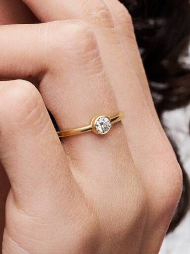 Pandora Era Bezel 14k Gold Lab-grown Diamond Ring