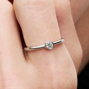 Pandora Era Bezel Sterling Silver Lab-grown Diamond Ring