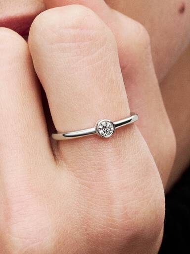 Pandora Era Bezel Sterling Silver Lab-grown Diamond Ring