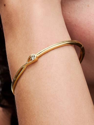 Pandora Infinite 14k Gold Lab-grown Diamond Bangle