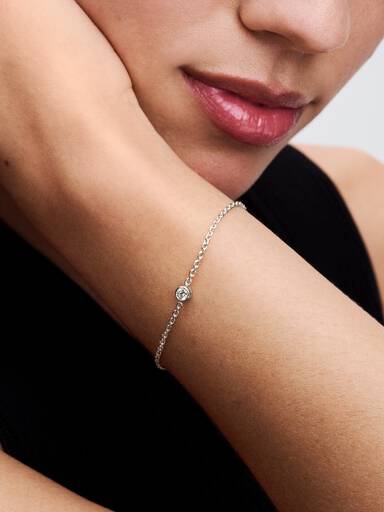 Pandora Era Bezel Sterling Silver Lab-grown Diamond Chain Bracelet - Image 3