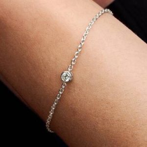 Pandora Era Bezel Sterling Silver Lab-grown Diamond Chain Bracelet