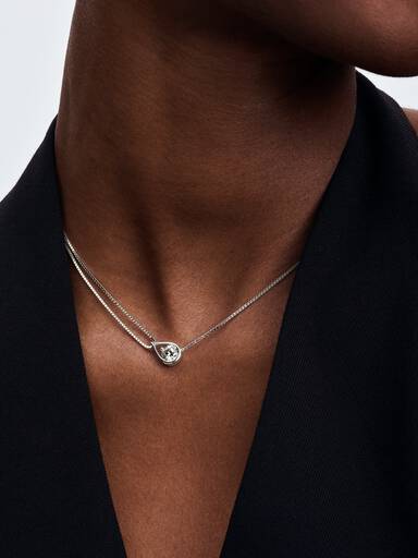 FINAL SALE - Pandora Infinite 14k White Gold Lab-grown Diamond Double Chain Collier Necklace - Image 3