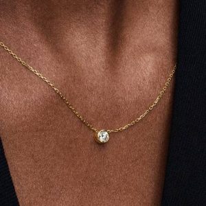 Pandora Era Bezel 14k Gold Lab-grown Diamond Pendant Necklace