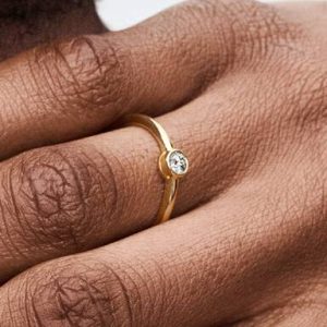 Pandora Era Bezel 14k Gold Lab-grown Diamond Ring