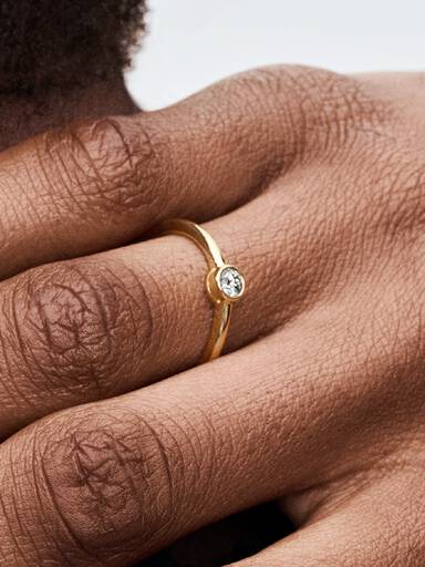 Pandora Era Bezel 14k Gold Lab-grown Diamond Ring