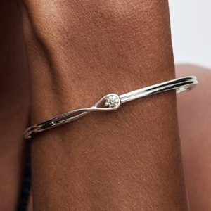 Pandora Infinite 14k White Gold Lab-grown Diamond Bangle