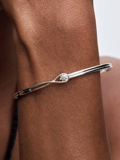 Pandora Infinite 14k White Gold Lab-grown Diamond Bangle