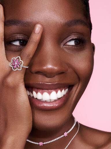 Double Flower Cocktail Ring - Image 5